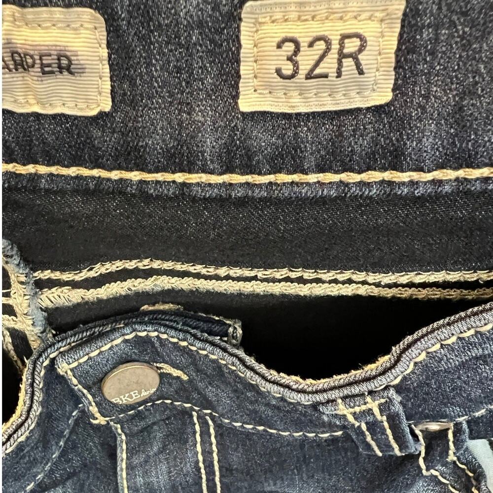 BKE Harper Bootcut Jeans Womens 32R Dark Wash Stretch Denim Contrast Stitch - Picture 8 of 9